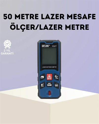 Lazer Metre 50 MT Hassas ve Hızlı Ölçüm Özellikli