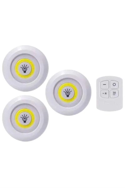 Led Lamba 3lü Uzaktan Kumandalı Yapışkanlı