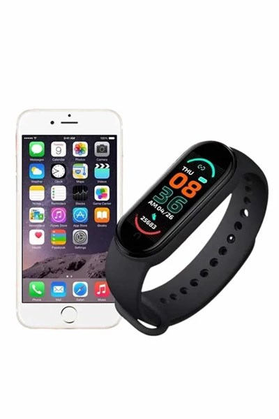 M6 Akıllı Bileklik Siyah Adımsayar Spor Takibi Android ve İOS Uyumlu