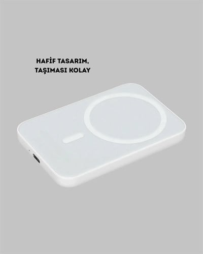 MagSafe Uyumlu Kablosuz Powerbank – Güçlü Mıknatıs, Hızlı Şarj, Kompakt Tasarım