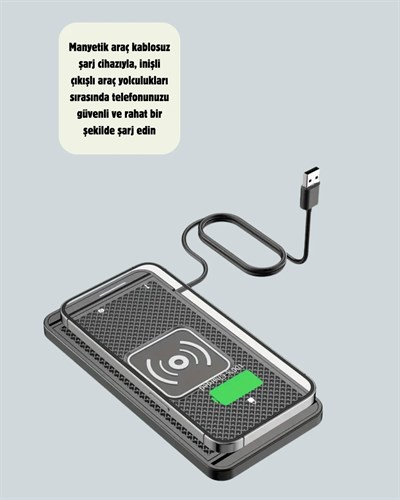 Manyetik Kablosuz Araç Şarj Cihazı – Hızlı Şarj, Kaymaz Taban, Güvenli Kullanım
