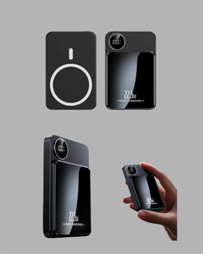 Manyetik Powerbank 15W Wireless Hızlı Şarj LED Ekranlı