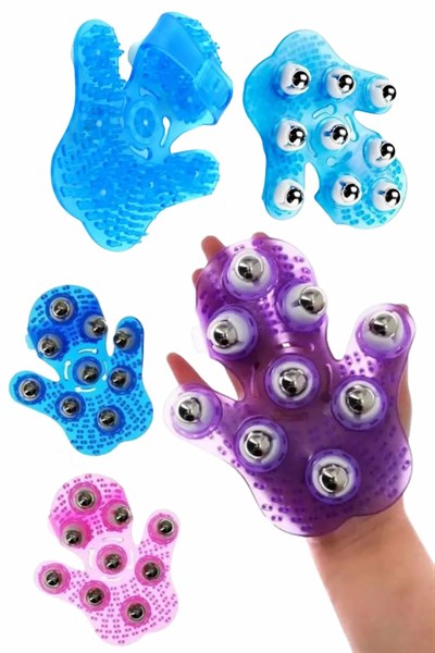 Masaj Aleti El Şeklinde Omuz Bacak Bilyeli Masaj Eldiveni El Şekilli