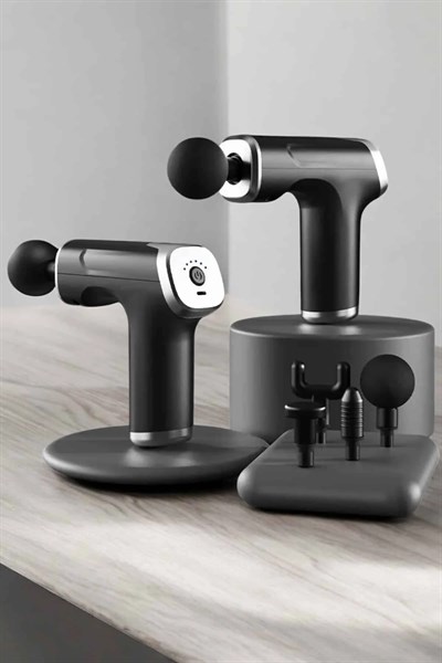 Masaj Tabancası 4 Başlıklı Kas ve Vücut Ağrıları İçin Şarjlı Darbeli