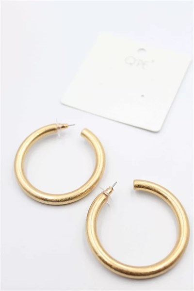 Mat Halka Küpe 5 cm - Altın