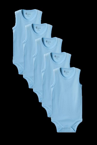 Mavi Askılı Body Zıbın 2-7 YAŞ Çocuklar İçin (5 ADET) Alttan Çıtçıtlı Özel Gereksinimli-D