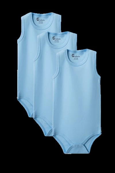 Mavi Askılı Body Zıbın 2-7 YAŞ Çocuklar İçin (3 ADET) Alttan Çıtçıtlı Özel Gereksinimli