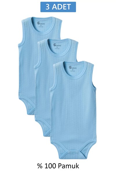 Mavi Askılı Body Zıbın 7-12 YAŞ Çocuklar İçin (3 ADET) Alttan Çıtçıtlı Özel Gereksinimli-D