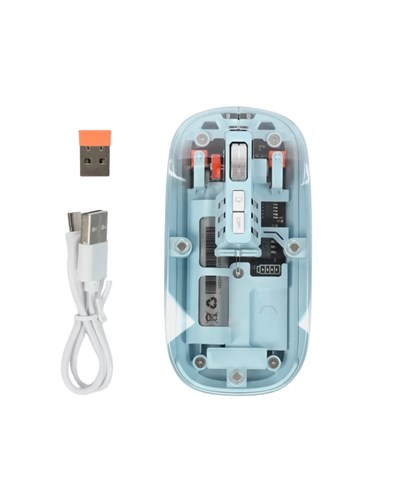 Mavi Kablosuz Mouse Bluetooth ve USB Çift Mod Bağlantılı