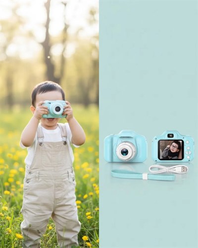 Mavi Mini HD Dijital Kamera Video ve Fotoğraf Çekimli Şarjlı Taşınabilir Kayıt Cihazı