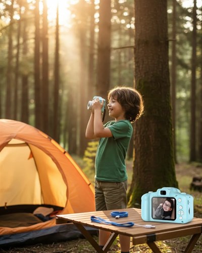 Mavi Şarjlı Mini HD Kamera Video Fotoğraf Çekimli USB Bağlantılı Dijital Cihaz