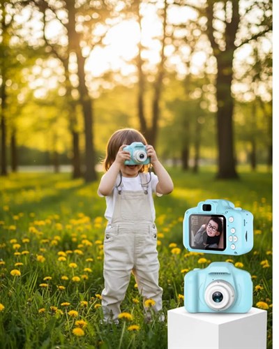 Mavi Şarjlı Mini Kamera HD Video Fotoğraf Çekimli Genişletilebilir Hafızalı