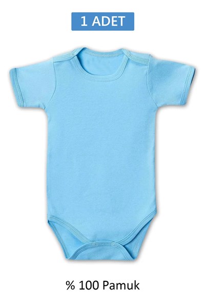 Mavi Yarım Kol Body Zıbın 2-7 YAŞ Çocuklar İçin (1 ADET) Alttan Çıtçıtlı Özel Gereksinimli