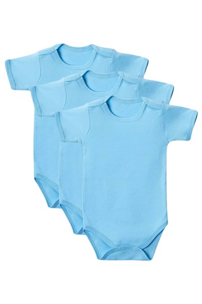 Mavi Yarım Kol Body Zıbın 2-7 YAŞ Çocuklar İçin (3 ADET) Alttan Çıtçıtlı Özel Gereksinimli