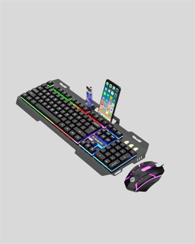 Mekanik Oyuncu Seti – LED Işıklandırma ve Ergonomik Mouse