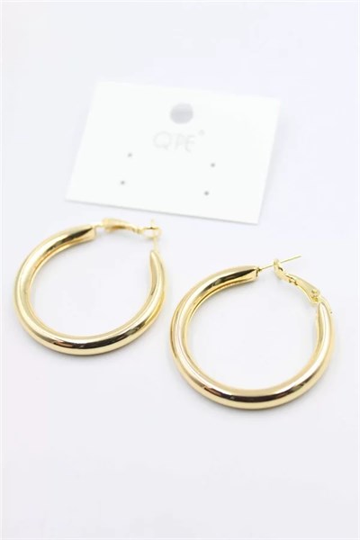 Metal Halka Küpe 3cm - Altın