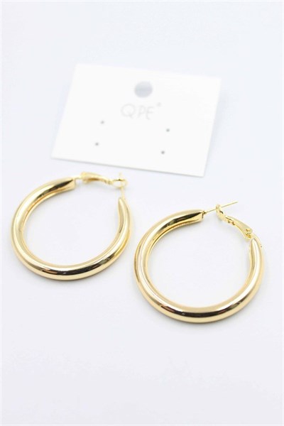 Metal Halka Küpe 3cm - Altın