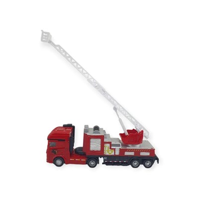 Metal İtfaiye Arabası - Düz Merdivenli 26cm