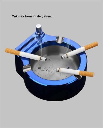 Metal Küllük ve Çakmak Seti Yuvarlak Modern Tasarım