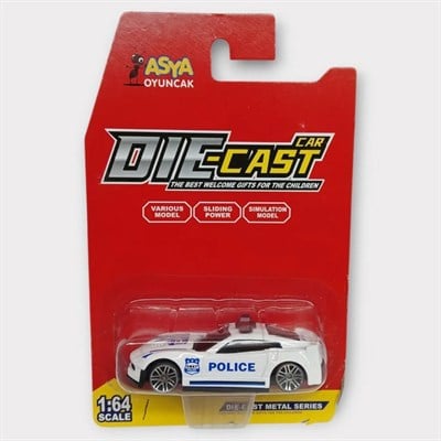 Metal Mini Polis Arabası 8 cm