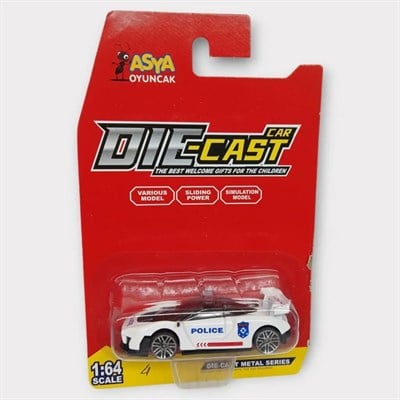 Metal Mini Polis Arabası 8 cm