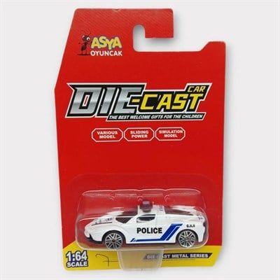 Metal Mini Polis Arabası 8 cm