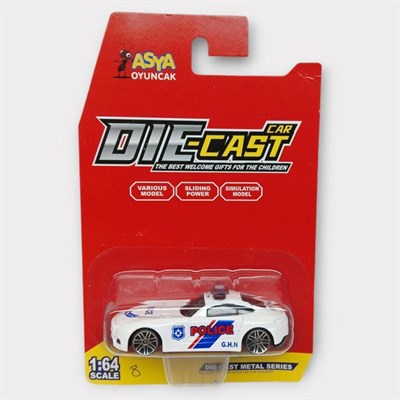 Metal Mini Polis Arabası 8 cm