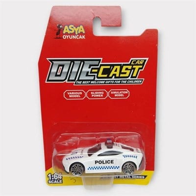 Metal Mini Polis Arabası 8 cm