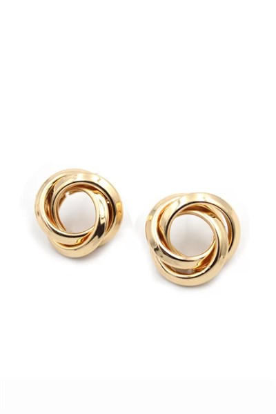 Metal Örgü Küpe - Altın