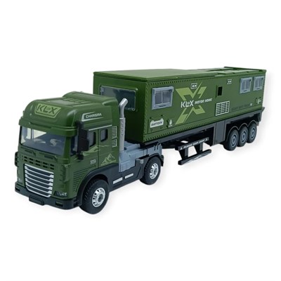 Metal Tır 1:24 - Sesli Işıklı Karavan Tır 39 cm - Yeşil