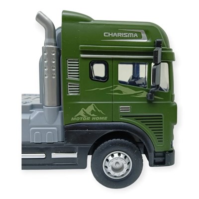 Metal Tır 1:24 - Sesli Işıklı Karavan Tır 39 cm - Yeşil