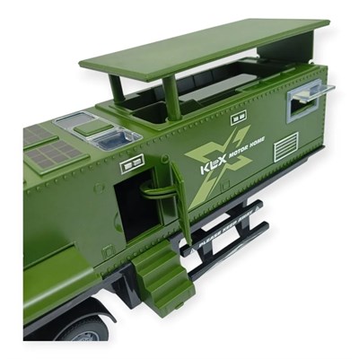Metal Tır 1:24 - Sesli Işıklı Karavan Tır 39 cm - Yeşil