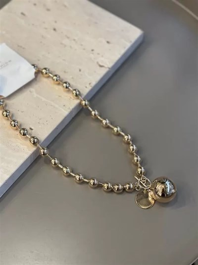 Metal Top Kolye - Altın