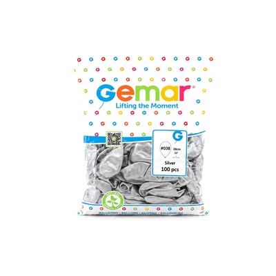 Metalik Gümüş Balon 11 (28 cm) - 100lü