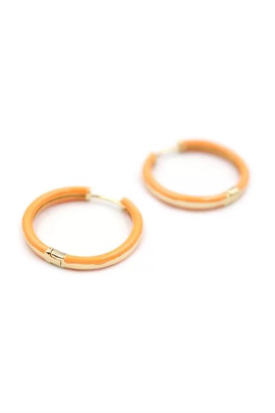 Mineli Halka Küpe - Turuncu