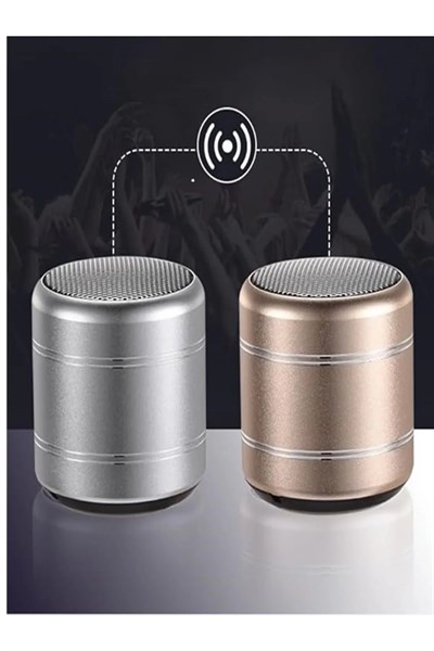 Mini Alüminyum TWS Kablosuz Bluetooth Hoparlör – Yuvarlak Metal Tasarım, Yüksek Bas ve Taşınabilir Özellikler