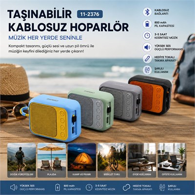 Mini Bluetooth Hoparlör (Type-C, 5W, Mikrofon & Kart Girişi)