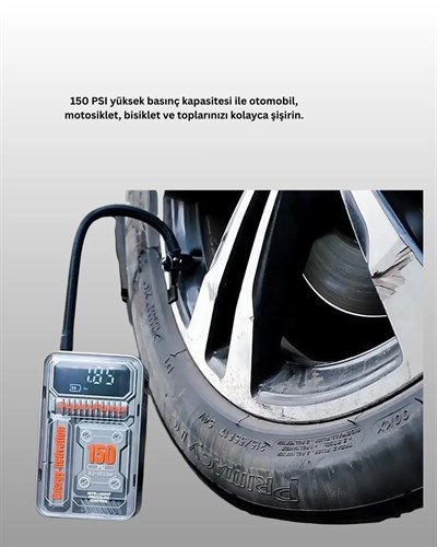Mini Boy Elektrikli Şarjlı Yüksek Basınçlı Lastik Şişirme Pompası