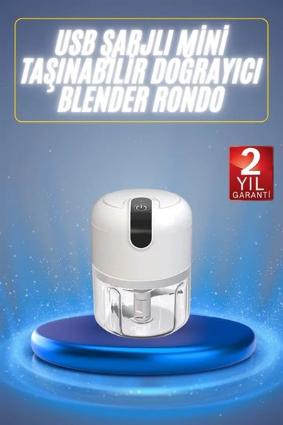 Mini El Rondosu Şarjlı Doğrayıcı Taşınabilir Rondo Blender 250 ML