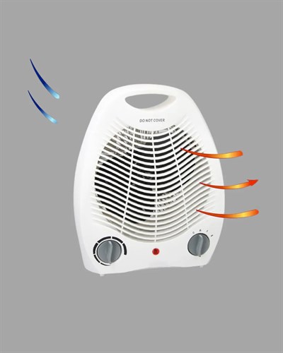 Mini Elektrikli Isıtıcı 2000W – Termostatlı Fanlı Isıtma, Taşınabilir Tasarım