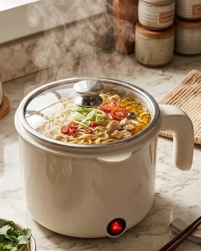 Mini Elektrikli Pişirici 1 Litre Buharda Pişirme Tepsili Çok Amaçlı Mutfak Tenceresi