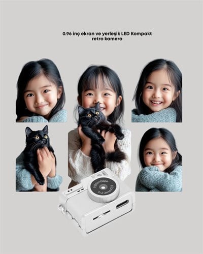 Mini Retro Dijital Kamera 1080P Full HD Dahili 128GB Hafızalı