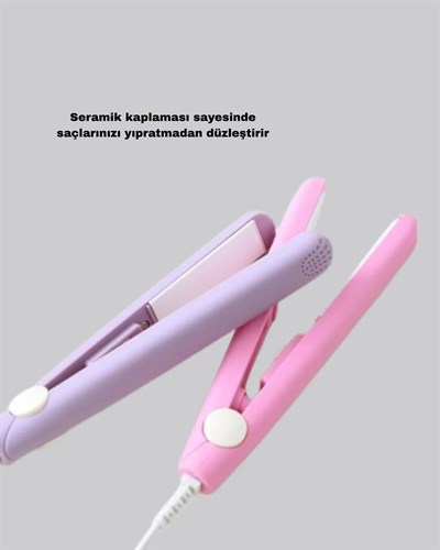 Mini Seramik Saç Düzleştirici – Kompakt Boy, 180°C Hızlı Isınma, Seyahat Tipi