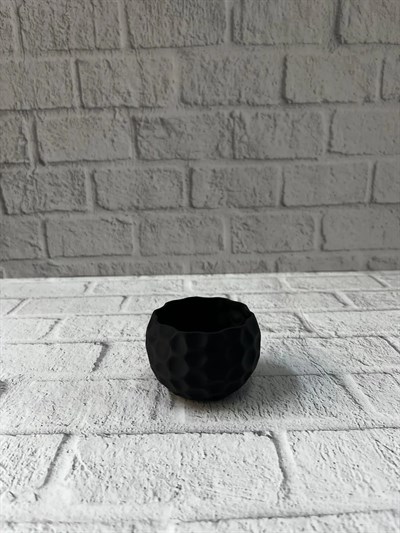 Mini Siyah Dekoratif Saksı 5 cm Modern Masaüstü Bitki Saksısı