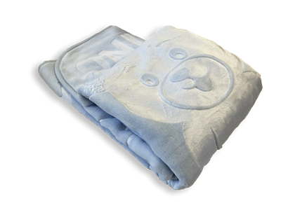 MiniGold Yenidoğan Peluş Battaniye - Ayıcık Mavi