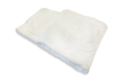 MiniGold Yenidoğan Peluş Battaniye - Ayıcık Beyaz