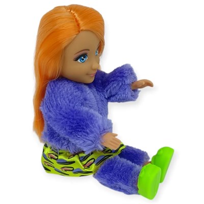 Moda İkonu Bebek Figür 13 cm - Turuncu Saçlı Neon Şıklık