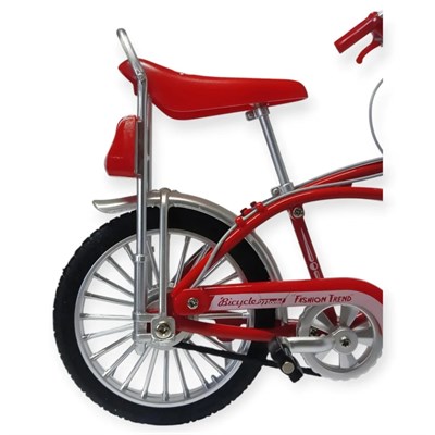 Model Araçlar -1:8 Metal Retro Pinokyo Bisiklet - Die -Cast 17 cm - Kırmızı