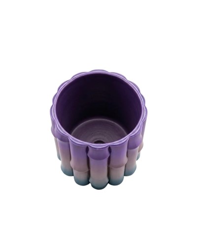 Modern Dekoratif Vazo Mor Gri Geçişli Şık Tasarım Masa Üstü Kullanım