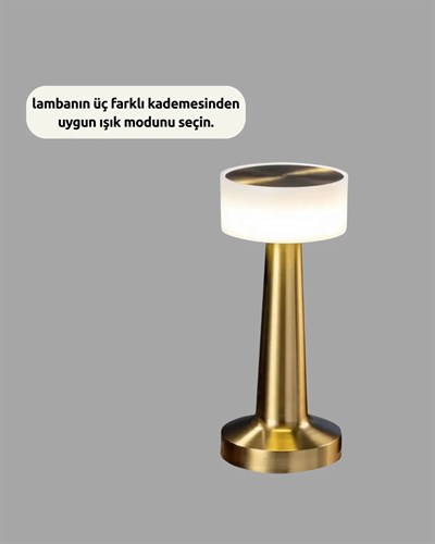 Modern USBli Kablosuz Masa Lambası – Minimalist Tasarım, 3 Farklı Parlaklık